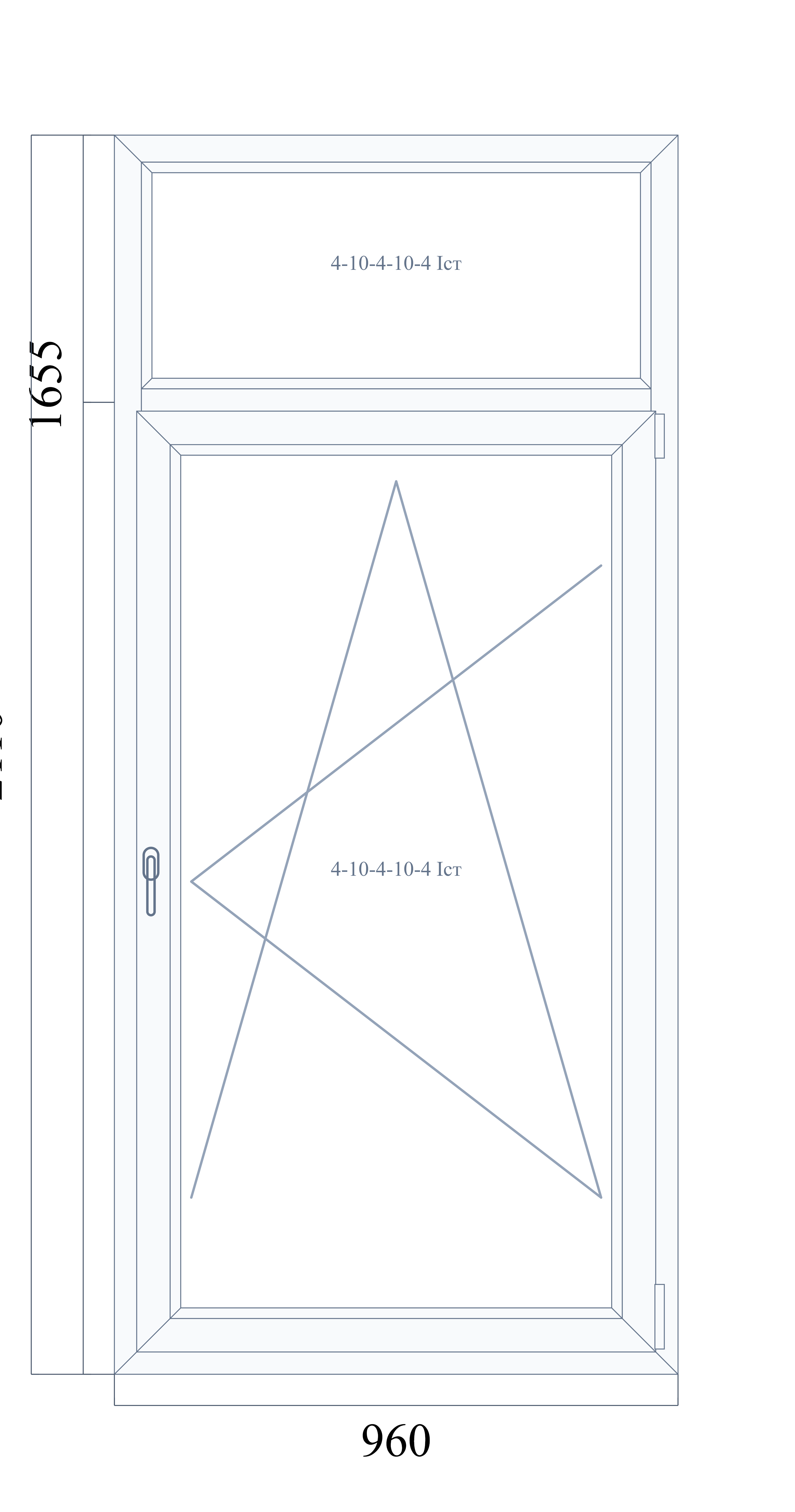 VEKA EuroLine 2110 на 960 — чертёж