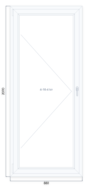 VEKA EuroLine 2070 на 880 — чертёж