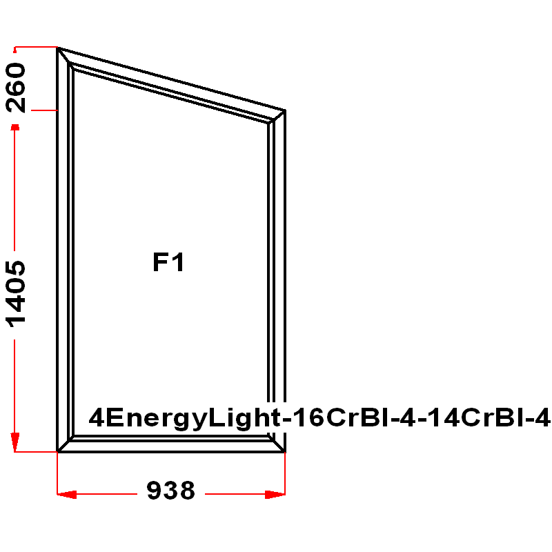 VEKA SoftLine 1665 на 938 — чертёж