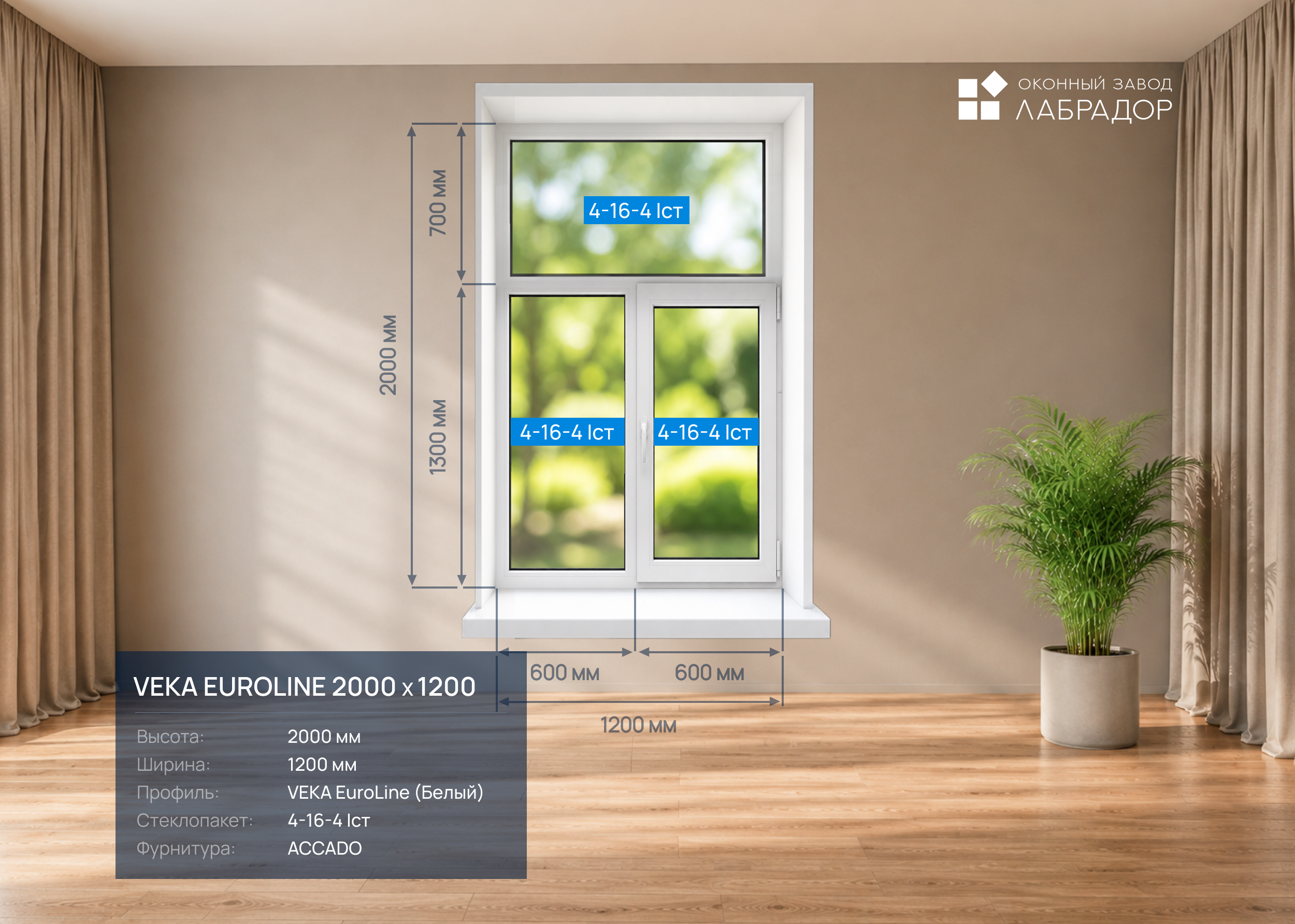 VEKA EuroLine 2000 на 1200