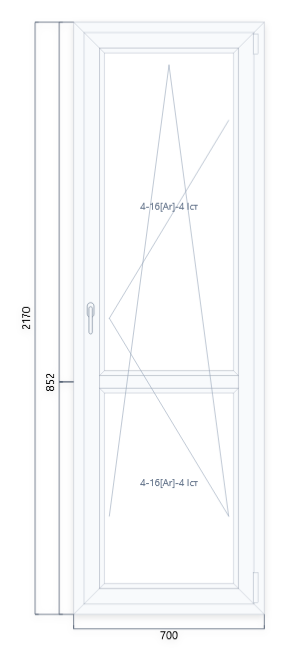 VEKA EuroLine 2170 на 700 — чертёж