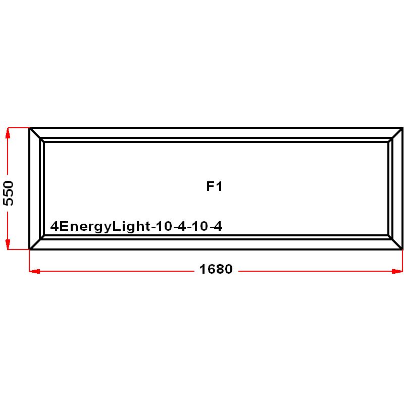 VEKA EuroLine 550 на 1680 — чертёж
