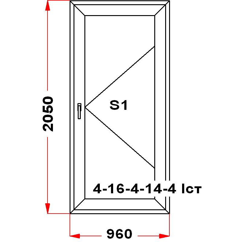 VEKA SoftLine 2050 на 960 — чертёж