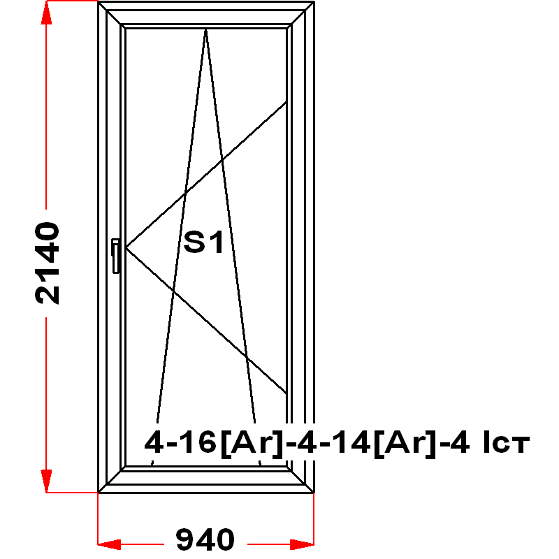 VEKA SoftLine 2140 на 940 — чертёж