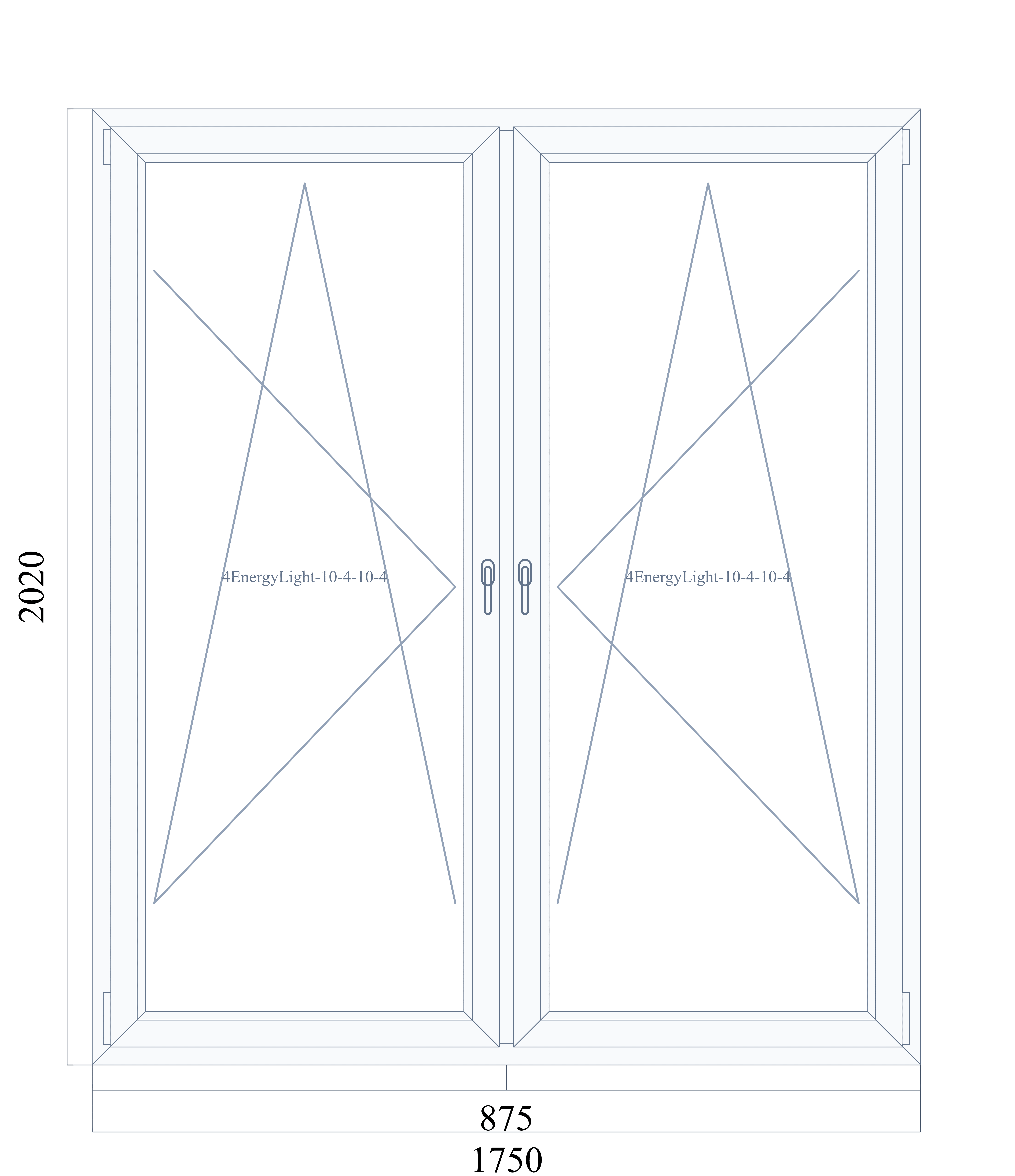 VEKA EuroLine 2020 на 1750 — чертёж