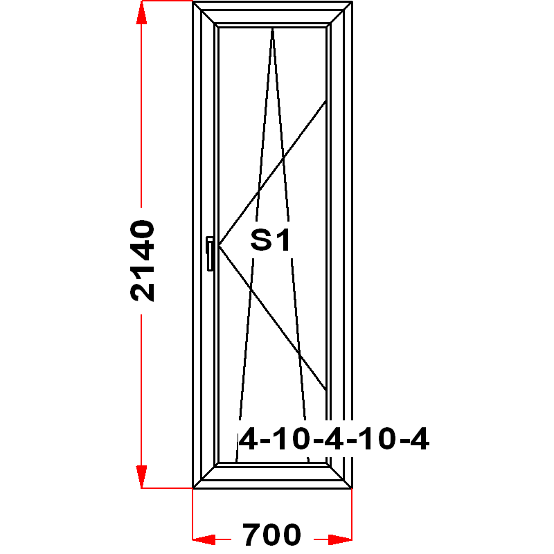 VEKA EuroLine 2140 на 700 — чертёж