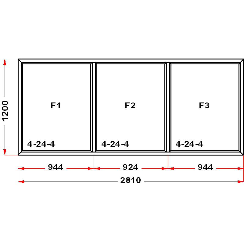 VEKA whs 1200 на 2810 — чертёж