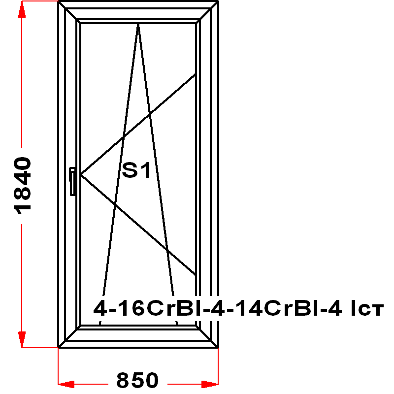 VEKA SoftLine 1840 на 850 — чертёж