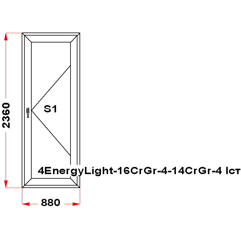 VEKA SoftLine 2360 на 880 — чертёж