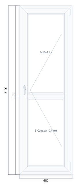 VEKA EuroLine 2100 на 650 — чертёж