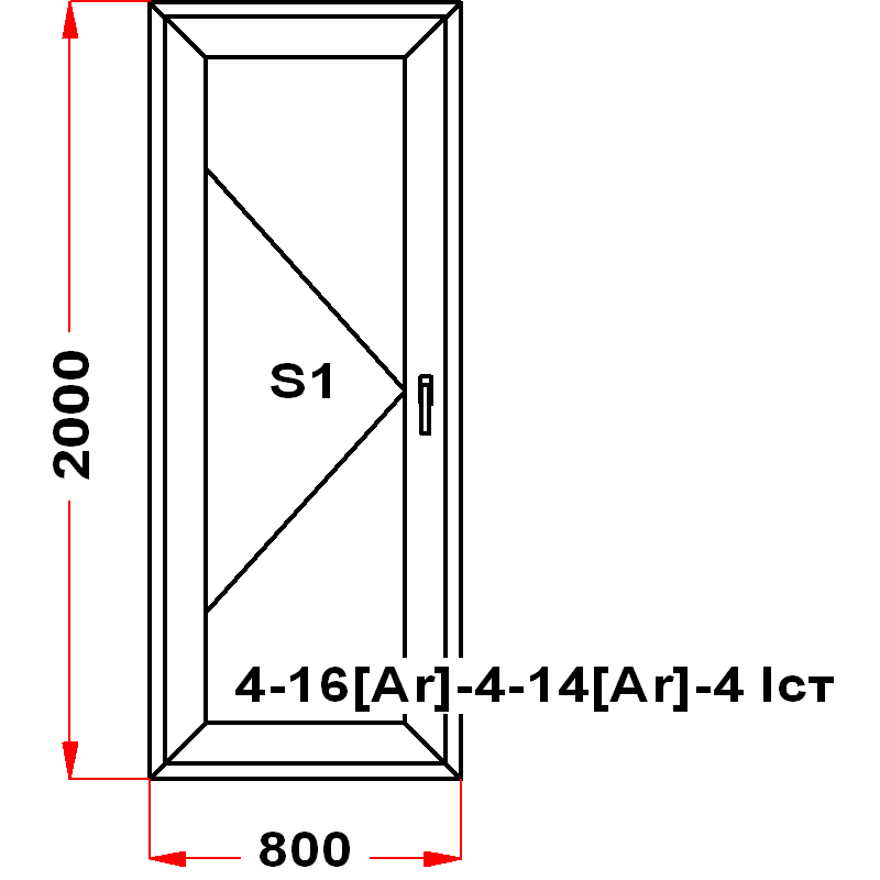 VEKA SoftLine 2000 на 800 — чертёж