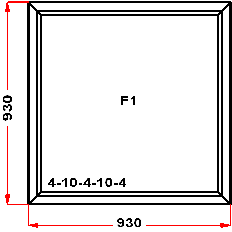 VEKA whs 930 на 930 — чертёж