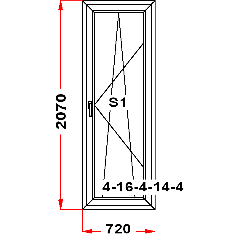 VEKA SoftLine 2070 на 720 — чертёж
