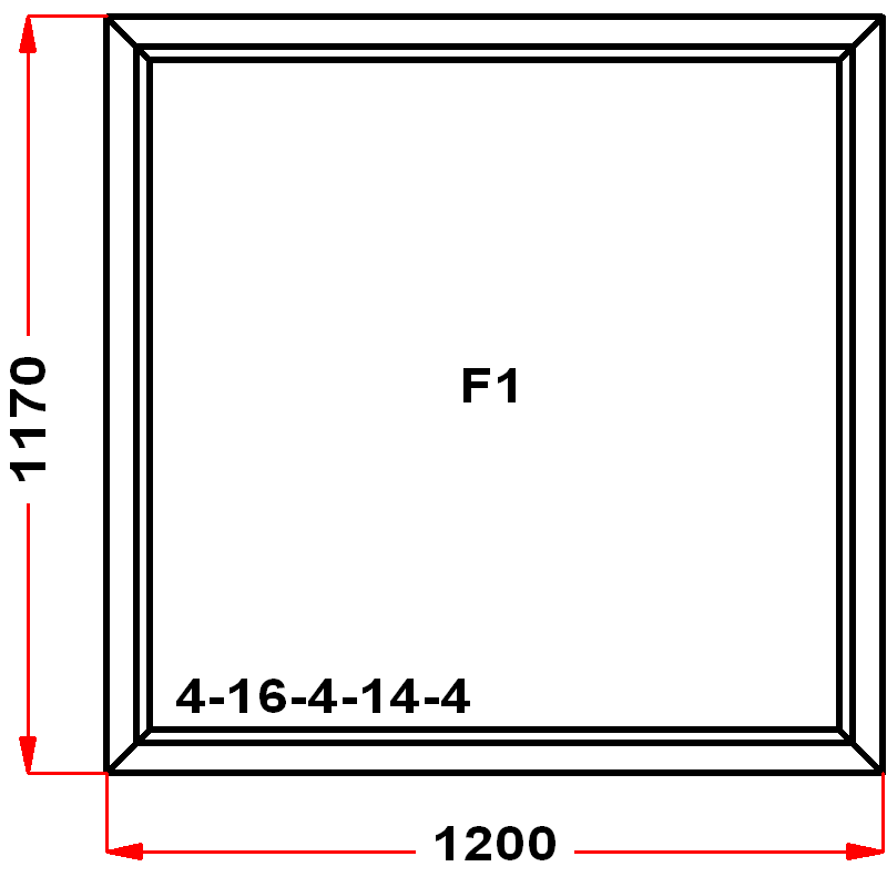 VEKA SoftLine 1170 на 1200 — чертёж
