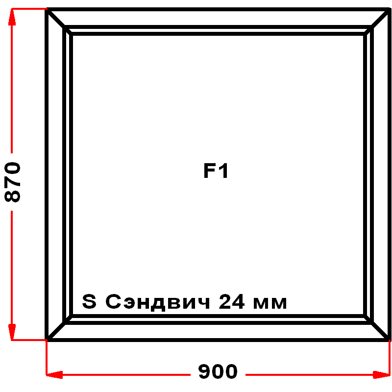 VEKA EuroLine 870 на 900 — чертёж