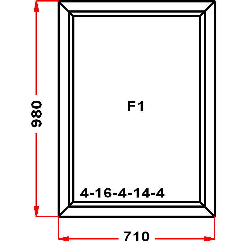 VEKA SoftLine 980 на 710 — чертёж