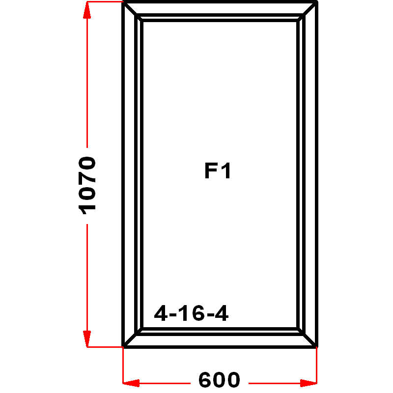 VEKA whs 1070 на 600 — чертёж