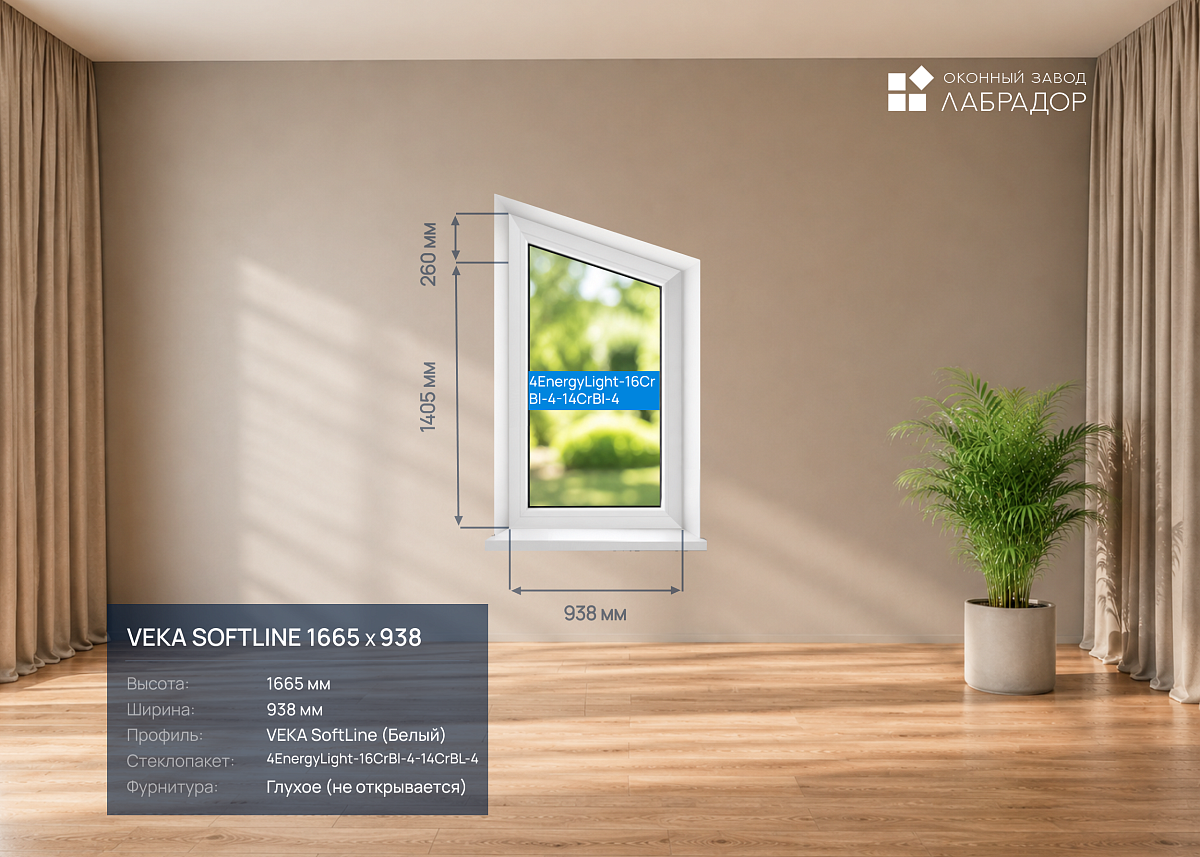 VEKA SoftLine 1665 на 938 — рендер