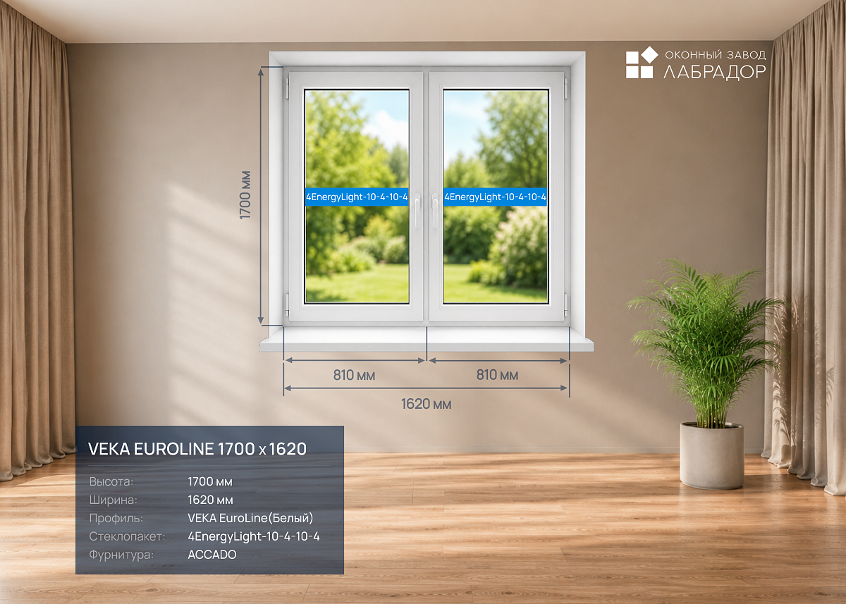 VEKA EuroLine 1700 на 1620 — рендер