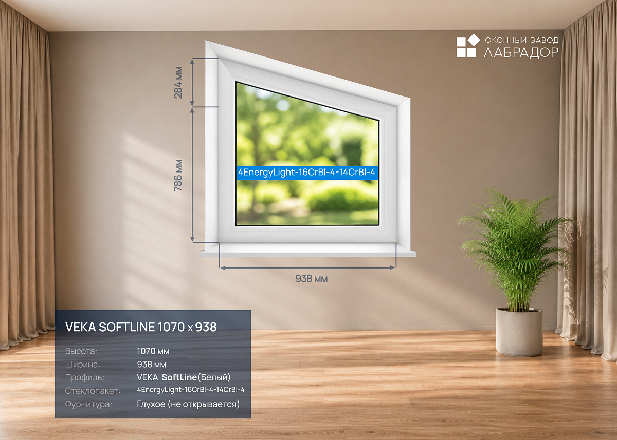 VEKA SoftLine 1070 на 938 — рендер